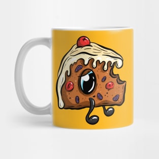 Funny Fruit Cake Cartoon Slice with Cherry Mug